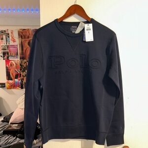 New With Tags Men’s Black Polo Pull Over Crew Neck Sweater Small $138